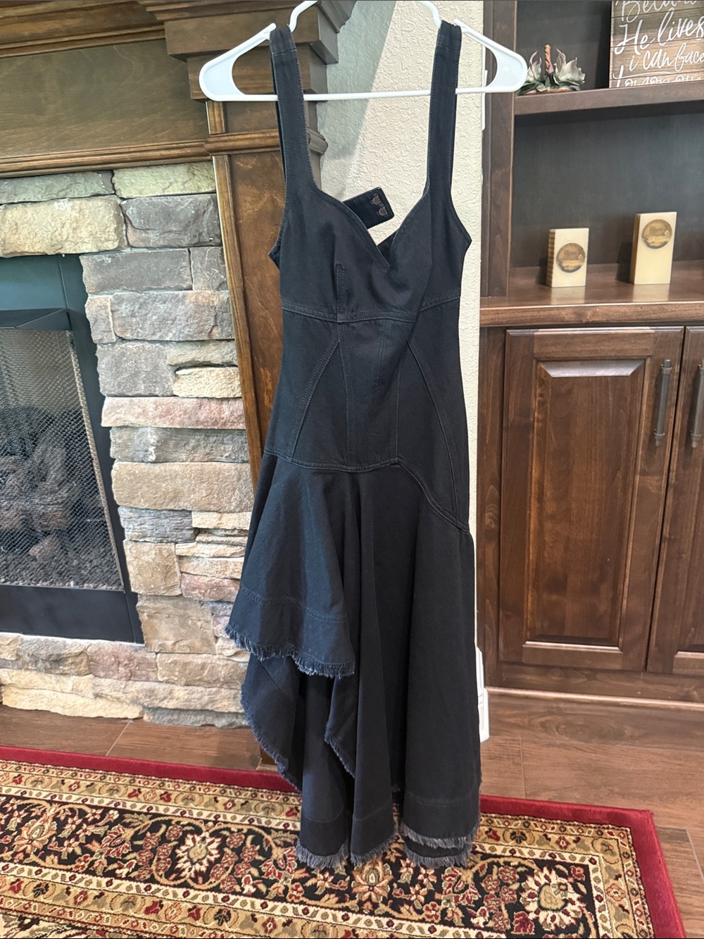 Alexander McQueen Black Sleeveless Asymmetrical Hem Dress